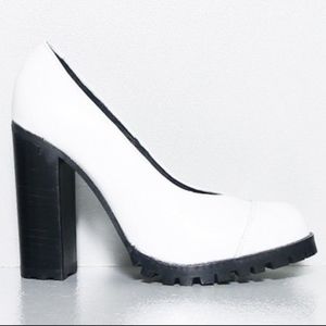 TBA To Be Announced Tabby Round-Toe Cleated Pump